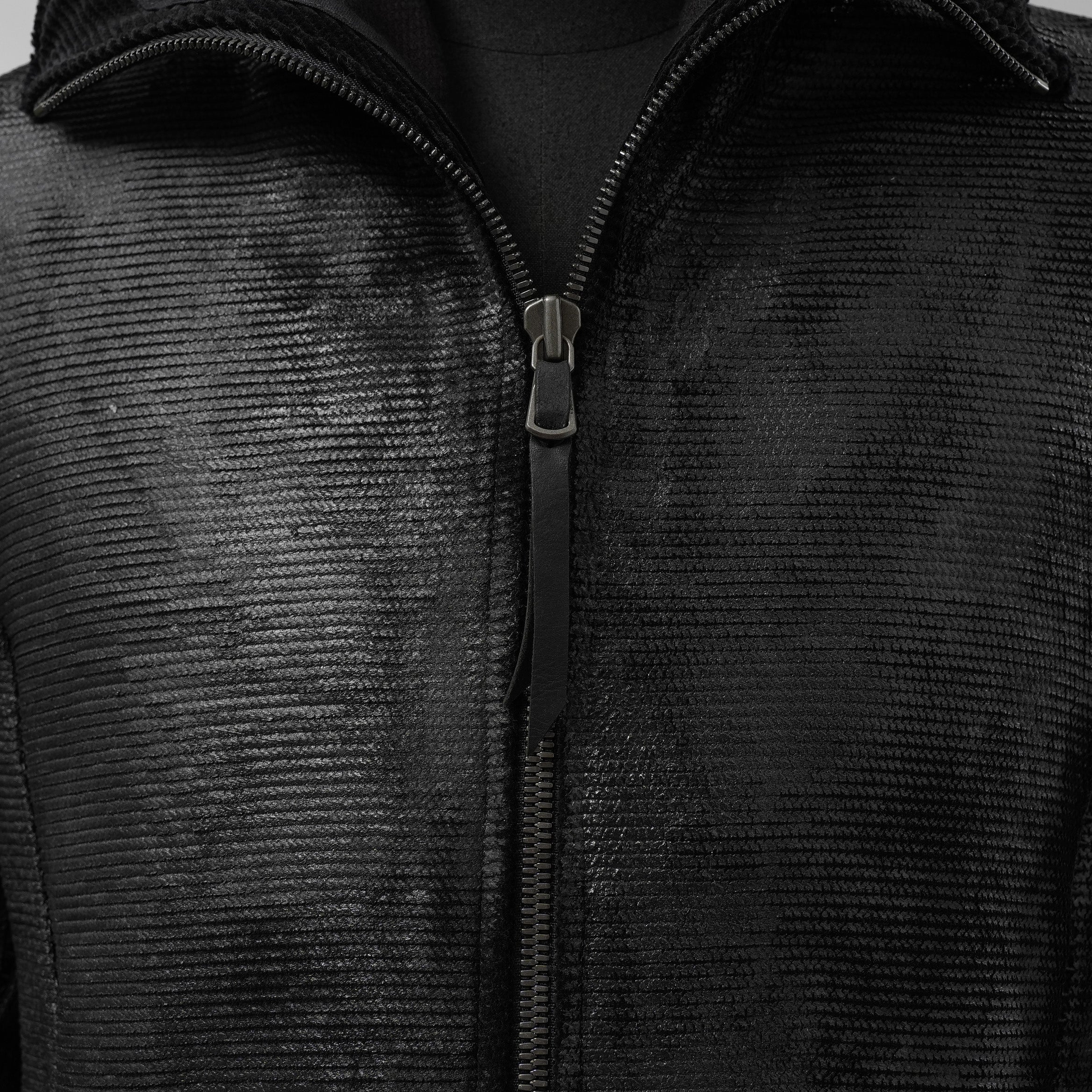 Leon Emanuel Blanck レオン エマニュエル ブランク / 美品 18AW FORCED STRAIGHTJACKET HEAVY CHORD with LATEX TREATMENT コーティング ジャケット / size 46  (BLACK)
