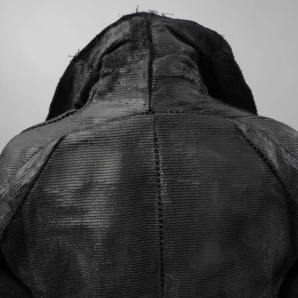 Leon Emanuel Blanck レオン エマニュエル ブランク / 美品 18AW FORCED STRAIGHTJACKET HEAVY CHORD with LATEX TREATMENT コーティング ジャケット / size 46  (BLACK)