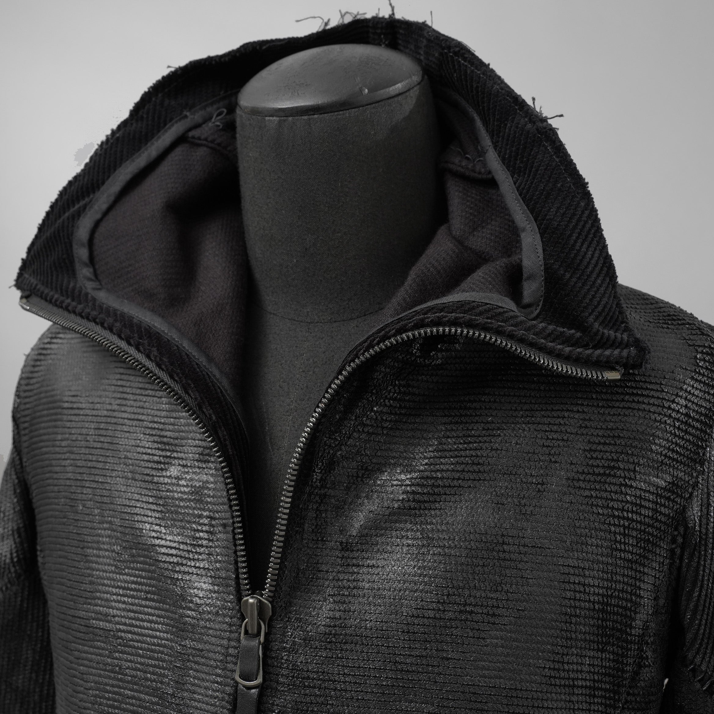 Leon Emanuel Blanck レオン エマニュエル ブランク / 美品 18AW FORCED STRAIGHTJACKET HEAVY CHORD with LATEX TREATMENT コーティング ジャケット / size 46  (BLACK)