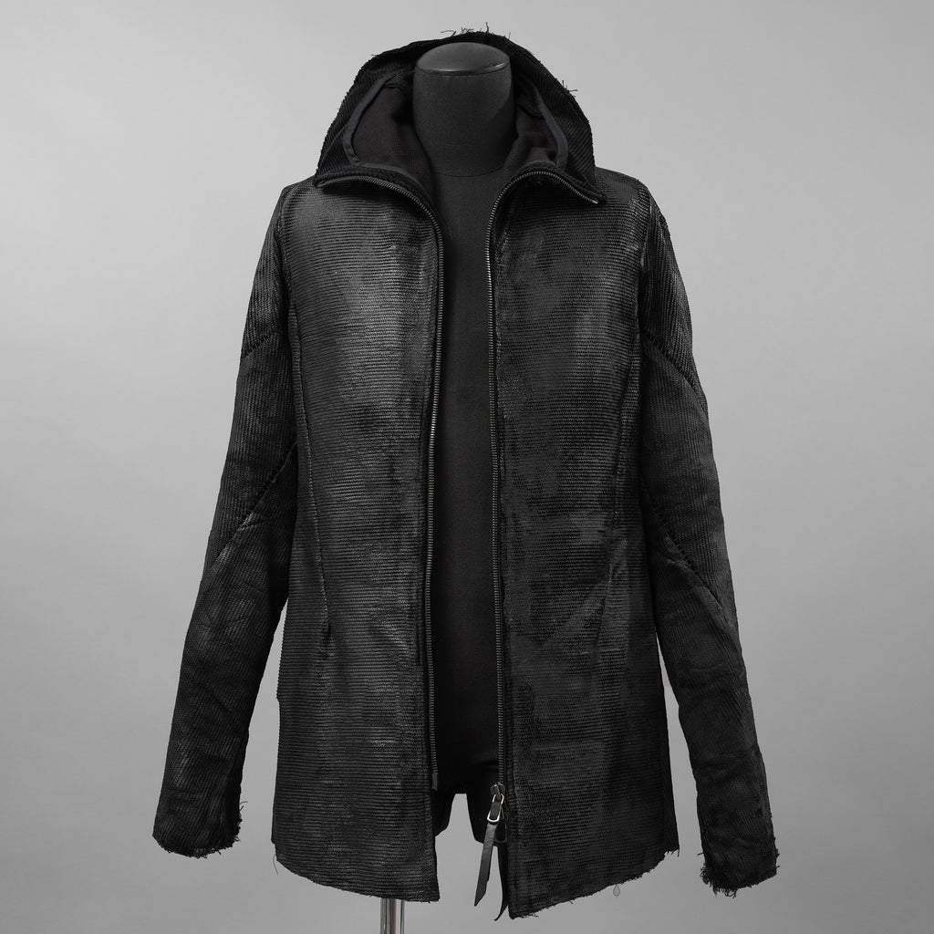 Leon Emanuel Blanck レオン エマニュエル ブランク / 美品 18AW FORCED STRAIGHTJACKET HEAVY CHORD with LATEX TREATMENT コーティング ジャケット / size 46  (BLACK)