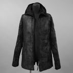 Leon Emanuel Blanck レオン エマニュエル ブランク / 美品 18AW FORCED STRAIGHTJACKET HEAVY CHORD with LATEX TREATMENT コーティング ジャケット / size 46  (BLACK)