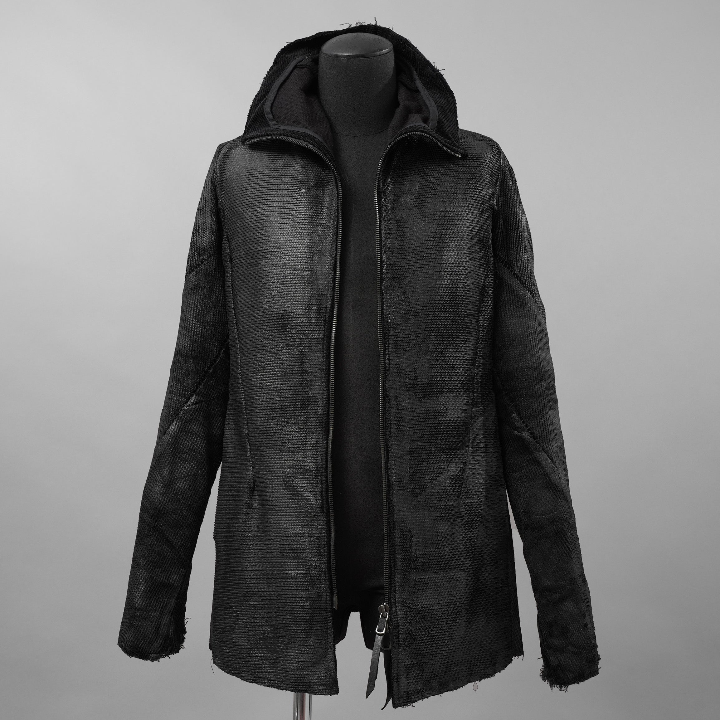 Leon Emanuel Blanck レオン エマニュエル ブランク / 美品 18AW FORCED STRAIGHTJACKET HEAVY CHORD with LATEX TREATMENT コーティング ジャケット / size 46  (BLACK)