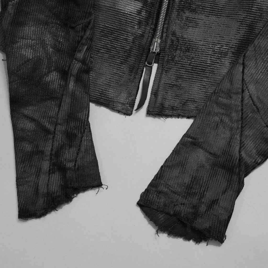 Leon Emanuel Blanck レオン エマニュエル ブランク / 美品 18AW FORCED STRAIGHTJACKET HEAVY CHORD with LATEX TREATMENT コーティング ジャケット / size 46  (BLACK)