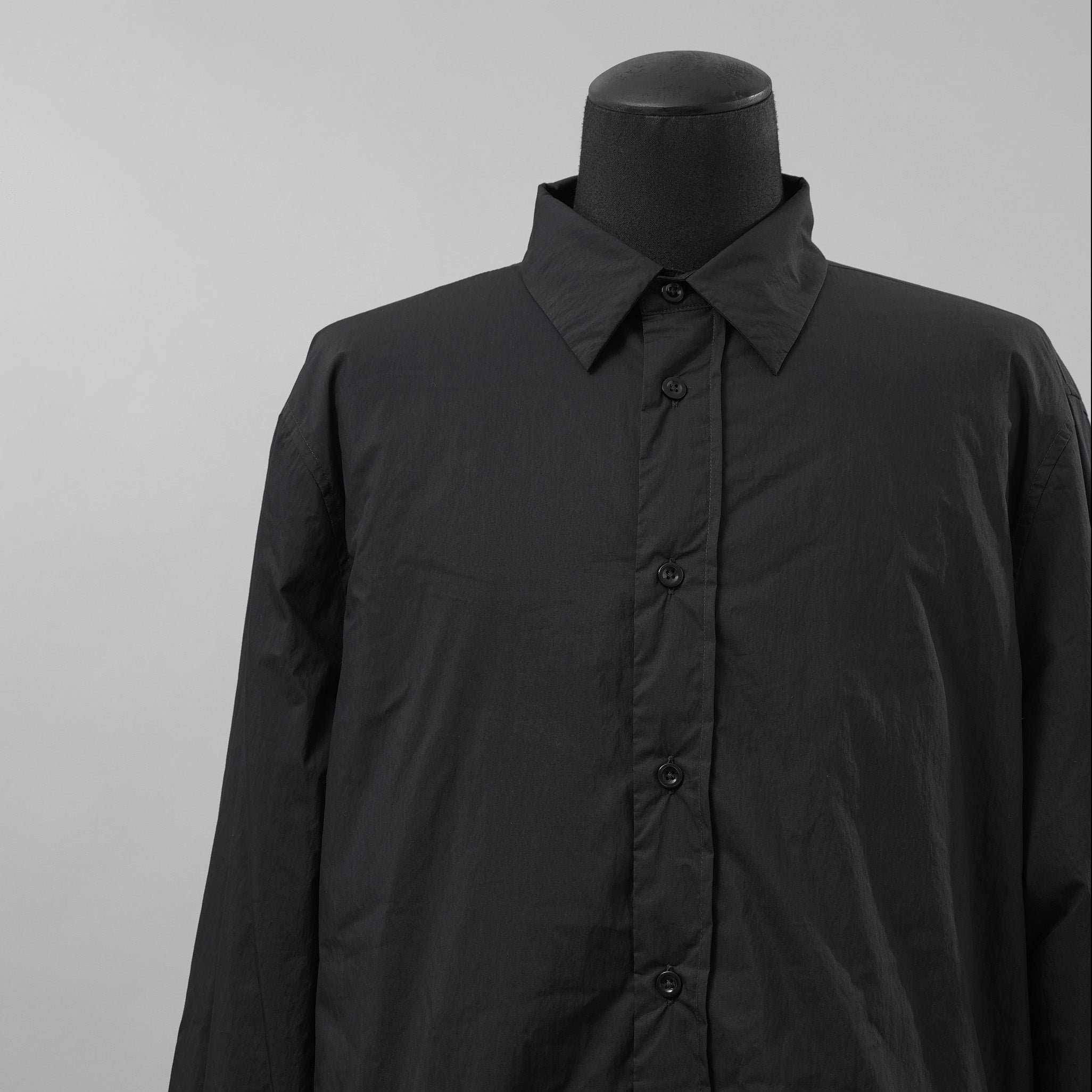 Ten c テンシー / 美品 24AW PADDED SHIRT / PIECE DYED COTTON/NYLON POPLIN パデッドシャツ ジャケット / 24CTCUS06299 / size 43 (BLACK)