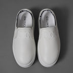 CELINE セリーヌ / 美品 トリオンフ STRAPPED WEDGE MULE W TRION 50 / ブロック ウェッジミュール / size 36 (23cm) WHITE /  厚底 シューズ