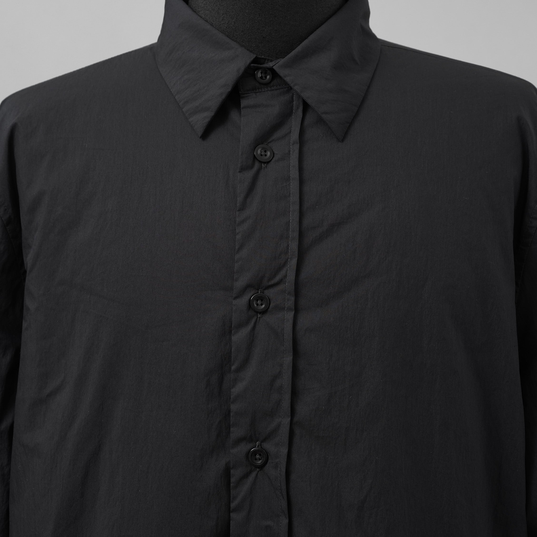 Ten c テンシー / 美品 24AW PADDED SHIRT / PIECE DYED COTTON/NYLON POPLIN パデッドシャツ ジャケット / 24CTCUS06299 / size 43 (BLACK)