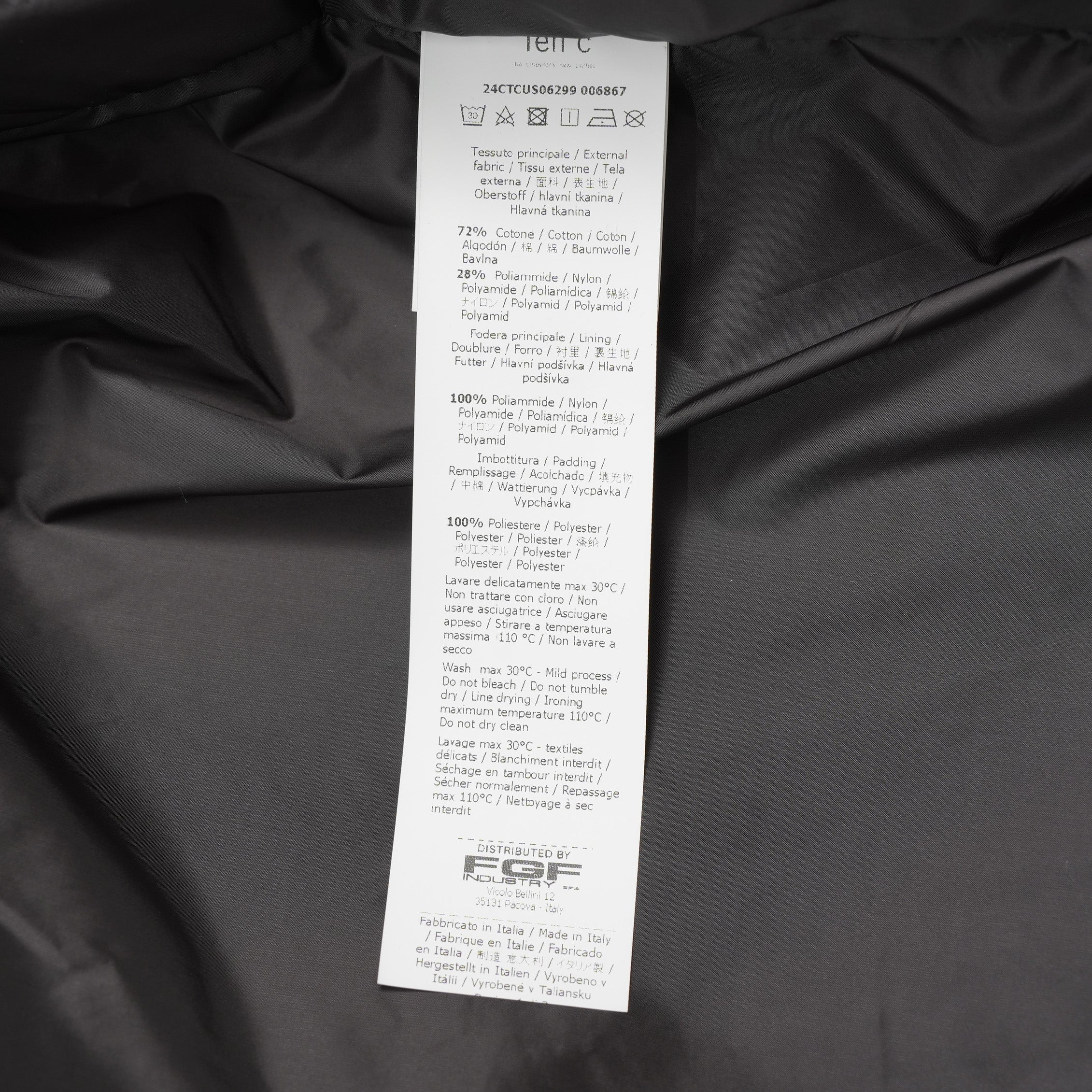 Ten c テンシー / 美品 24AW PADDED SHIRT / PIECE DYED COTTON/NYLON POPLIN パデッドシャツ ジャケット / 24CTCUS06299 / size 43 (BLACK)