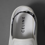 CELINE セリーヌ / 美品 トリオンフ STRAPPED WEDGE MULE W TRION 50 / ブロック ウェッジミュール / size 36 (23cm) WHITE /  厚底 シューズ