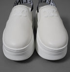 CELINE セリーヌ / 美品 トリオンフ STRAPPED WEDGE MULE W TRION 50 / ブロック ウェッジミュール / size 36 (23cm) WHITE /  厚底 シューズ
