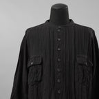 daska ダスカ / 美品 24SS daska× maktub コラボ別注 Pintuck Shirt (front open ver.) 長袖シャツ / size 22(M) BLACK