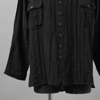 daska ダスカ / 美品 24SS daska× maktub コラボ別注 Pintuck Shirt (front open ver.) 長袖シャツ / size 22(M) BLACK