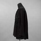 daska ダスカ / 美品 24SS daska× maktub コラボ別注 Pintuck Shirt (front open ver.) 長袖シャツ / size 22(M) BLACK