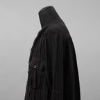 daska ダスカ / 美品 24SS daska× maktub コラボ別注 Pintuck Shirt (front open ver.) 長袖シャツ / size 22(M) BLACK