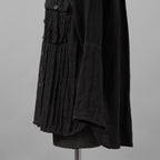 daska ダスカ / 美品 24SS daska× maktub コラボ別注 Pintuck Shirt (front open ver.) 長袖シャツ / size 22(M) BLACK