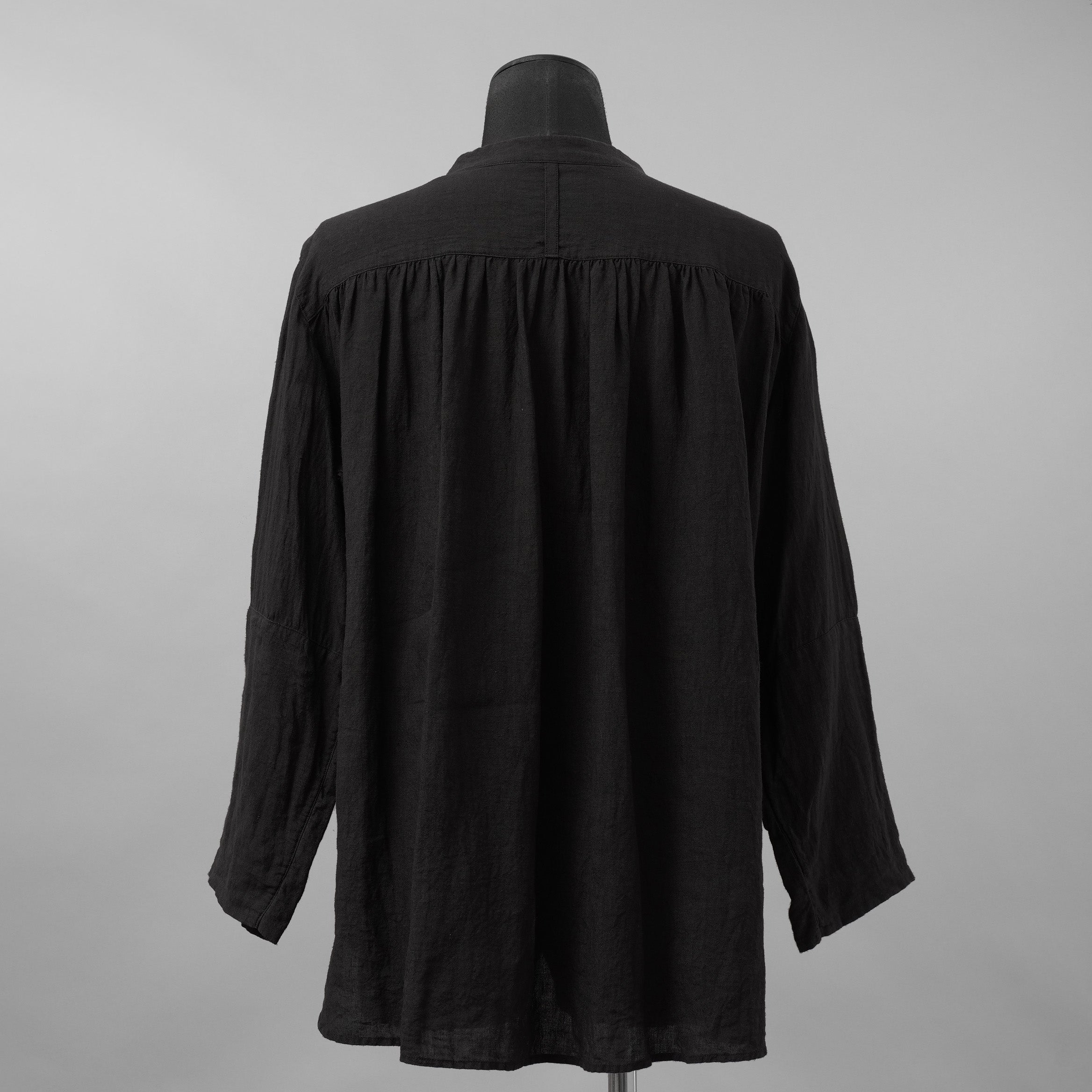 daska ダスカ / 美品 24SS daska× maktub コラボ別注 Pintuck Shirt (front open ver.) 長袖シャツ / size 22(M) BLACK
