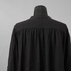 daska ダスカ / 美品 24SS daska× maktub コラボ別注 Pintuck Shirt (front open ver.) 長袖シャツ / size 22(M) BLACK