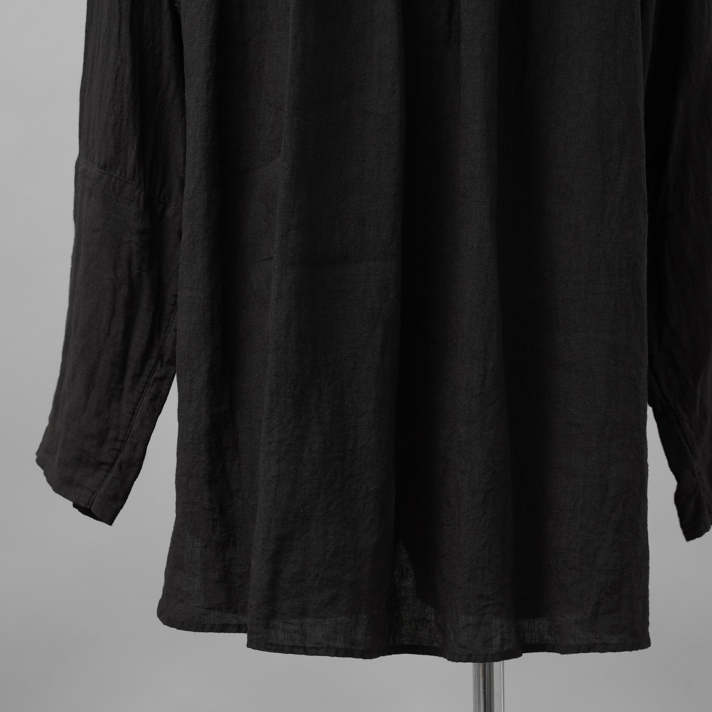 daska ダスカ / 美品 24SS daska× maktub コラボ別注 Pintuck Shirt (front open ver.) 長袖シャツ / size 22(M) BLACK