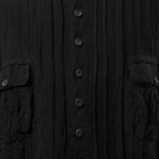 daska ダスカ / 美品 24SS daska× maktub コラボ別注 Pintuck Shirt (front open ver.) 長袖シャツ / size 22(M) BLACK