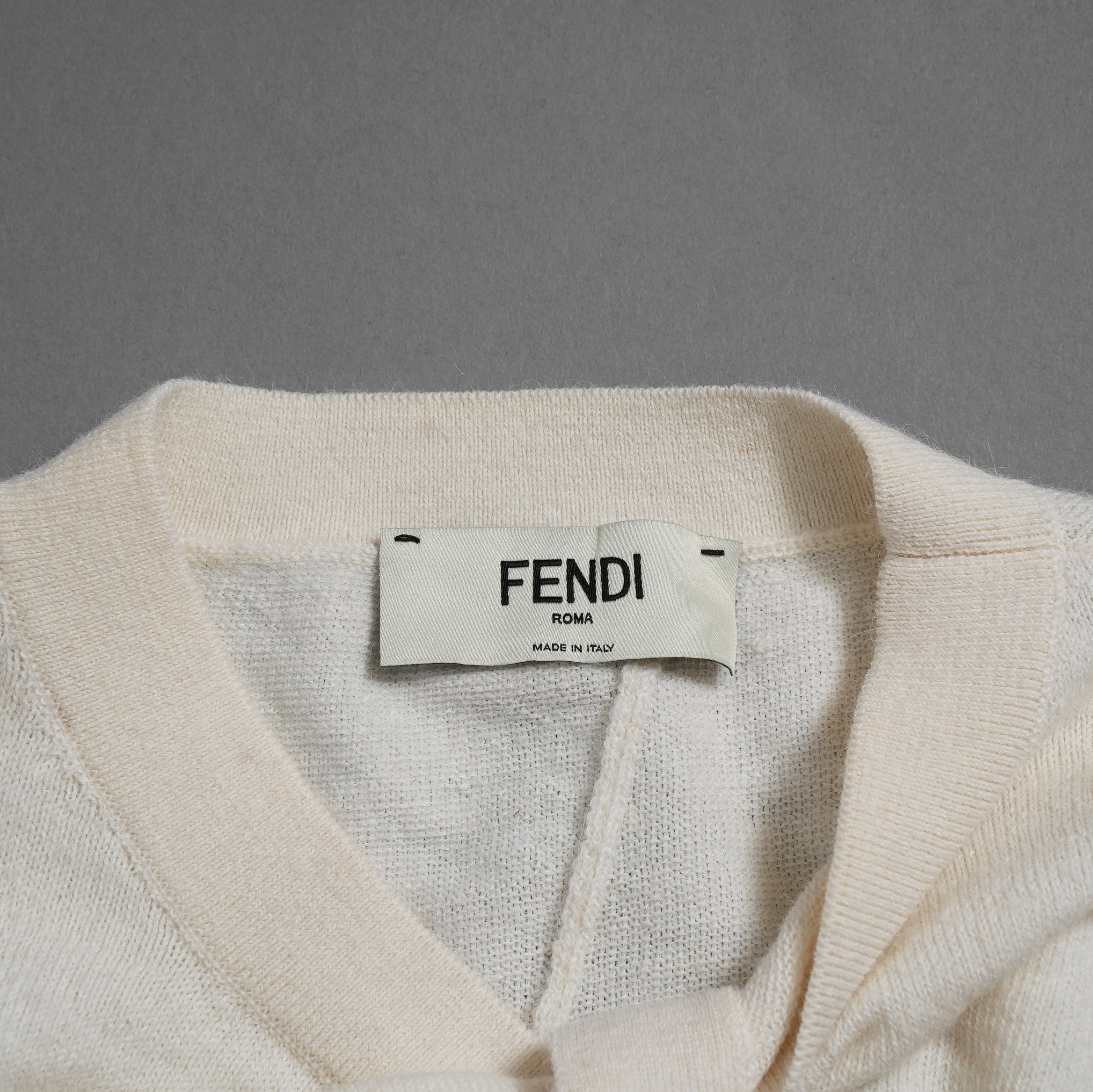 FENDI フェンディ / 23AW アシメトリー アルパカ ニット カーディガン / FZC968 AOEL / size40 (WHITE)
