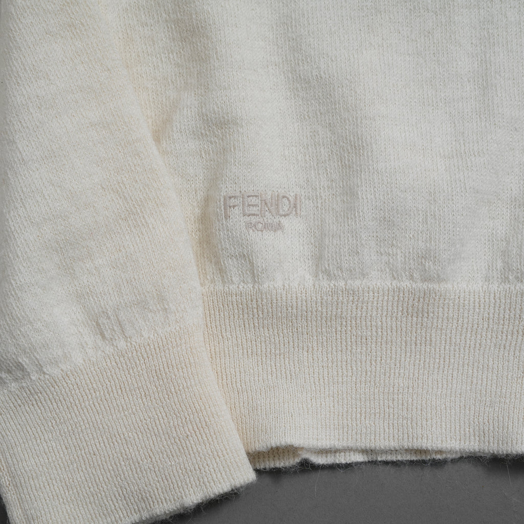 FENDI フェンディ / 23AW アシメトリー アルパカ ニット カーディガン / FZC968 AOEL / size40 (WHITE)