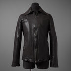 新品 ISAMUKATAYAMA BACKLASH The LINE イサムカタヤマ バックラッシュ / イタリーカーフ 製品染め 襟付きブルゾン T-148 / size M (DARK BROWN)