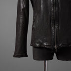 新品 ISAMUKATAYAMA BACKLASH The LINE イサムカタヤマ バックラッシュ / イタリーカーフ 製品染め 襟付きブルゾン T-148 / size M (DARK BROWN)