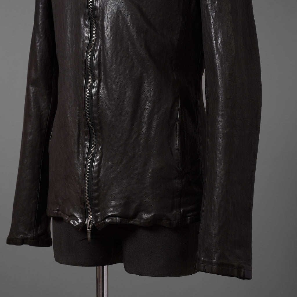 新品 ISAMUKATAYAMA BACKLASH The LINE イサムカタヤマ バックラッシュ / イタリーカーフ 製品染め 襟付きブルゾン T-148 / size M (DARK BROWN)