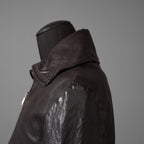 新品 ISAMUKATAYAMA BACKLASH The LINE イサムカタヤマ バックラッシュ / イタリーカーフ 製品染め 襟付きブルゾン T-148 / size M (DARK BROWN)