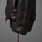 新品 ISAMUKATAYAMA BACKLASH The LINE イサムカタヤマ バックラッシュ / イタリーカーフ 製品染め 襟付きブルゾン T-148 / size M (DARK BROWN)