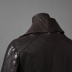 新品 ISAMUKATAYAMA BACKLASH The LINE イサムカタヤマ バックラッシュ / イタリーカーフ 製品染め 襟付きブルゾン T-148 / size M (DARK BROWN)