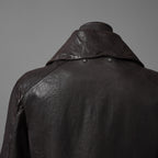 新品 ISAMUKATAYAMA BACKLASH The LINE イサムカタヤマ バックラッシュ / イタリーカーフ 製品染め 襟付きブルゾン T-148 / size M (DARK BROWN)