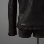 新品 ISAMUKATAYAMA BACKLASH The LINE イサムカタヤマ バックラッシュ / イタリーカーフ 製品染め 襟付きブルゾン T-148 / size M (DARK BROWN)