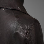 新品 ISAMUKATAYAMA BACKLASH The LINE イサムカタヤマ バックラッシュ / イタリーカーフ 製品染め 襟付きブルゾン T-148 / size M (DARK BROWN)