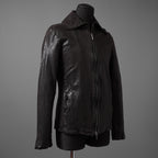 新品 ISAMUKATAYAMA BACKLASH The LINE イサムカタヤマ バックラッシュ / イタリーカーフ 製品染め 襟付きブルゾン T-148 / size M (DARK BROWN)