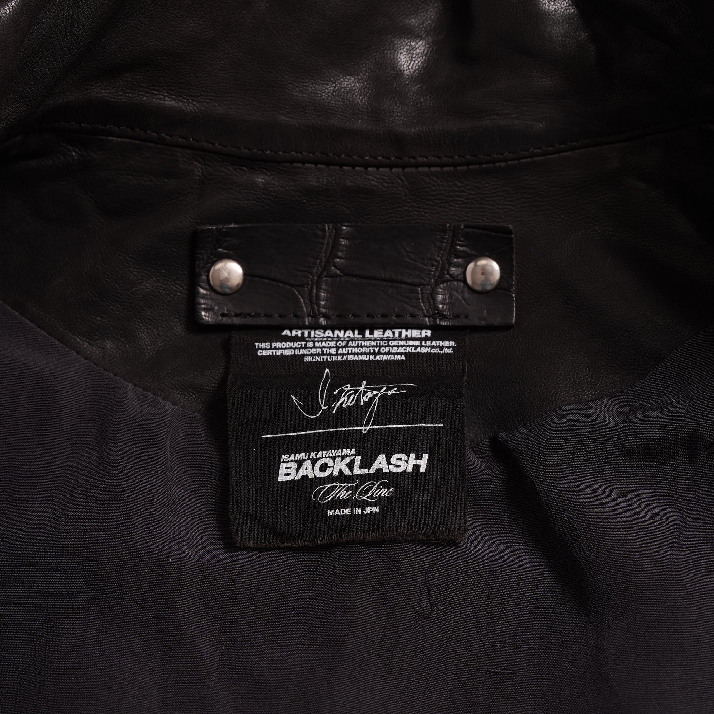 新品 ISAMUKATAYAMA BACKLASH The LINE イサムカタヤマ バックラッシュ / イタリーカーフ 製品染め 襟付きブルゾン T-148 / size M (DARK BROWN)