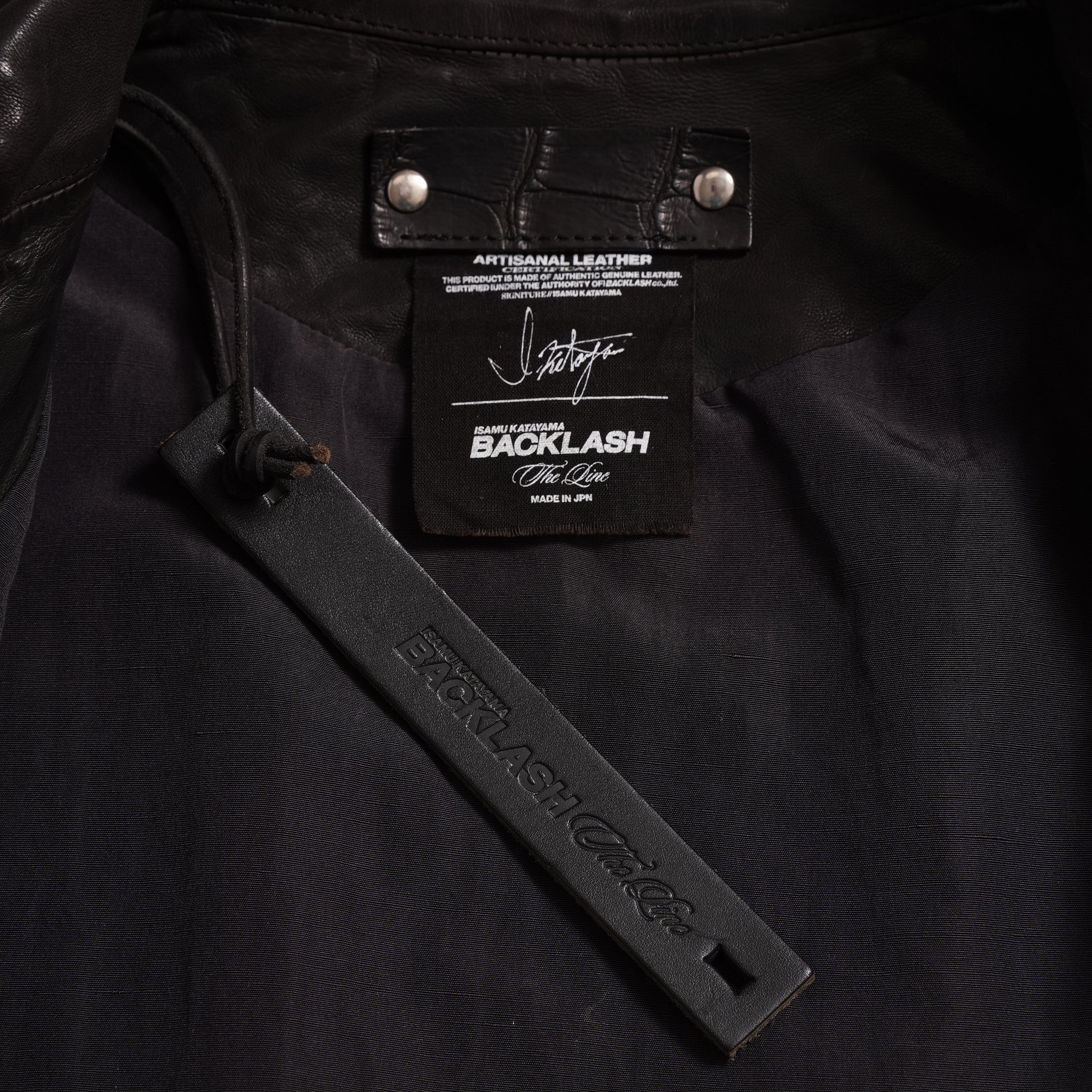 新品 ISAMUKATAYAMA BACKLASH The LINE イサムカタヤマ バックラッシュ / イタリーカーフ 製品染め 襟付きブルゾン T-148 / size M (DARK BROWN)