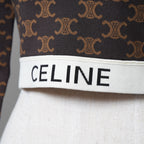 CELINE セリーヌ / 24AW 美品 トリオンフ クロップドトップス / 2AG03916T / size M (BROWN) 長袖Tシャツ