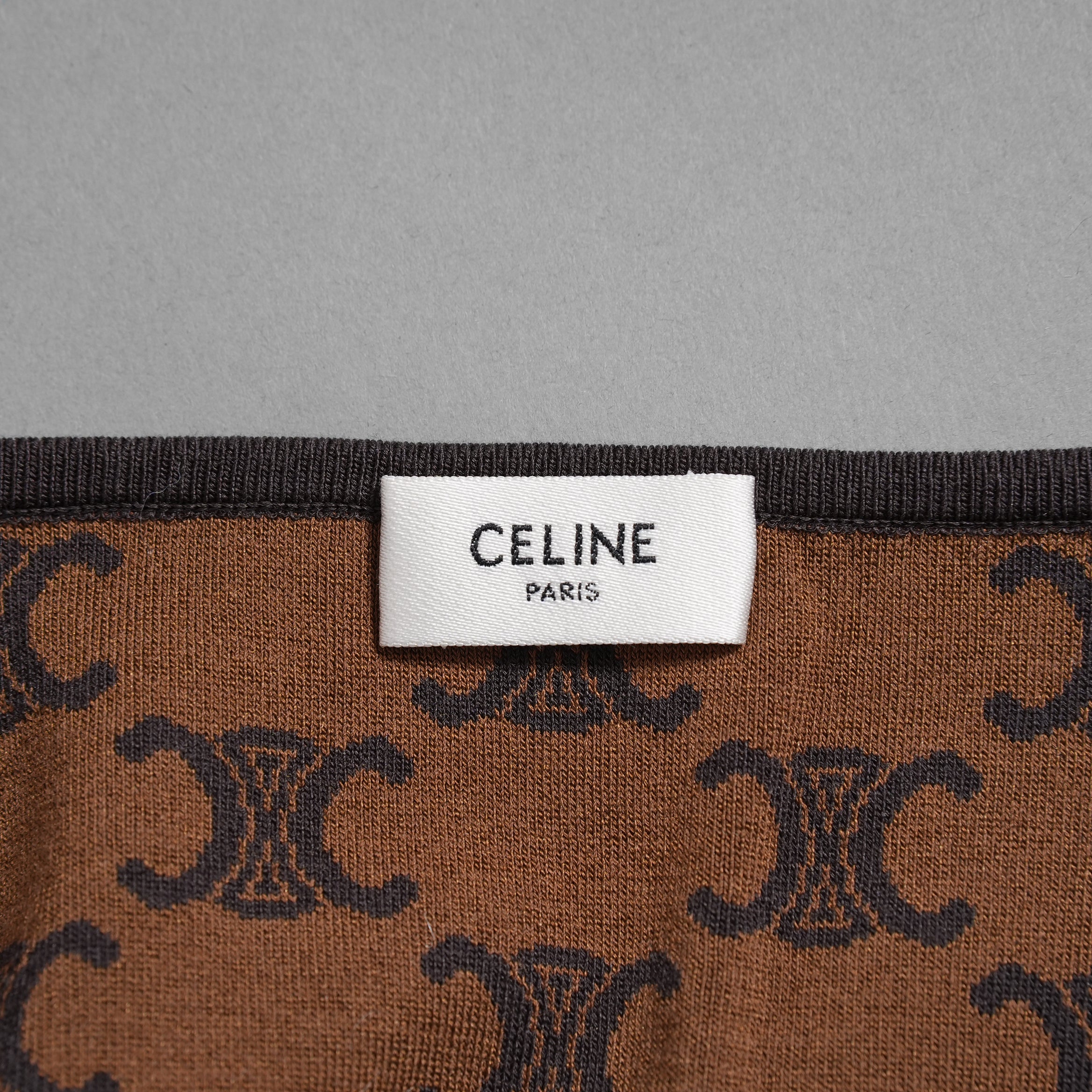 CELINE セリーヌ / 24AW 美品 トリオンフ クロップドトップス / 2AG03916T / size M (BROWN) 長袖Tシャツ