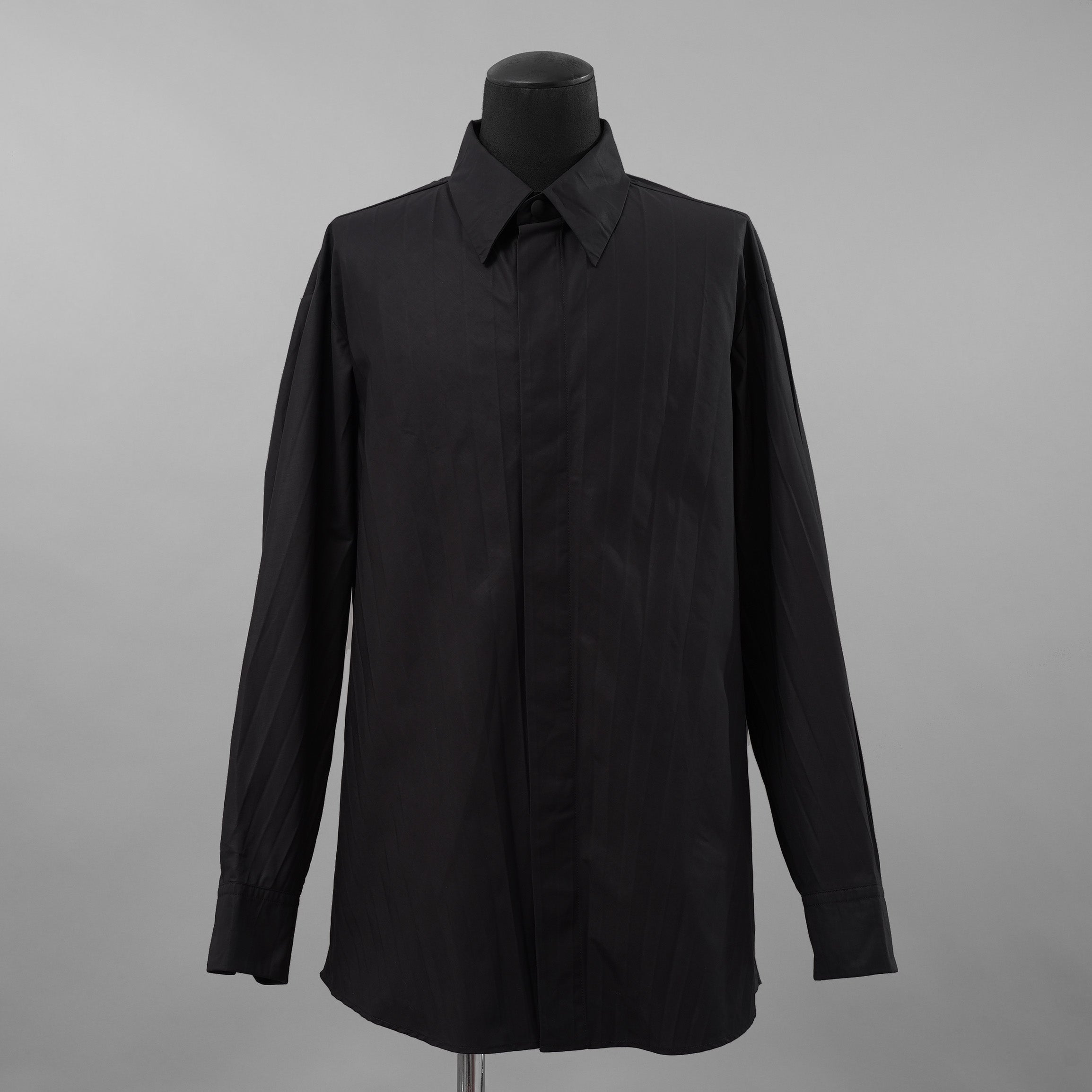 VALENTINO ヴァレンティノ / 美品 23SS Tech Nylon Oversize Shirt 長袖シャツ / 2V0ABX955ET / size S (BLACK)