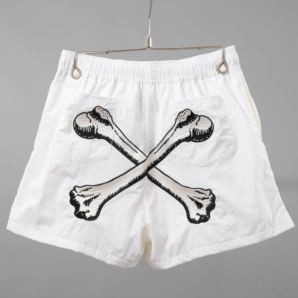 MAYO メイヨー× ROYAL FLASH / 美品 25SS 太田忍コラボ 別注ゲームショーツ Bones Embroidery Shorts パンツ / 25RMY-NYPT000 / size M (WHITE)