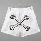 MAYO メイヨー× ROYAL FLASH / 美品 25SS 太田忍コラボ 別注ゲームショーツ Bones Embroidery Shorts パンツ / 25RMY-NYPT000 / size M (WHITE)