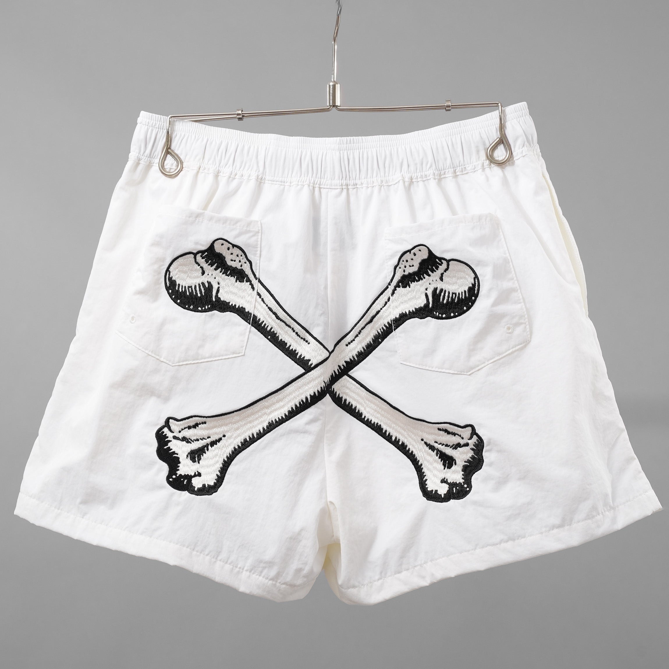 MAYO メイヨー× ROYAL FLASH / 美品 25SS 太田忍コラボ 別注ゲームショーツ Bones Embroidery Shorts パンツ / 25RMY-NYPT000 / size M (WHITE)