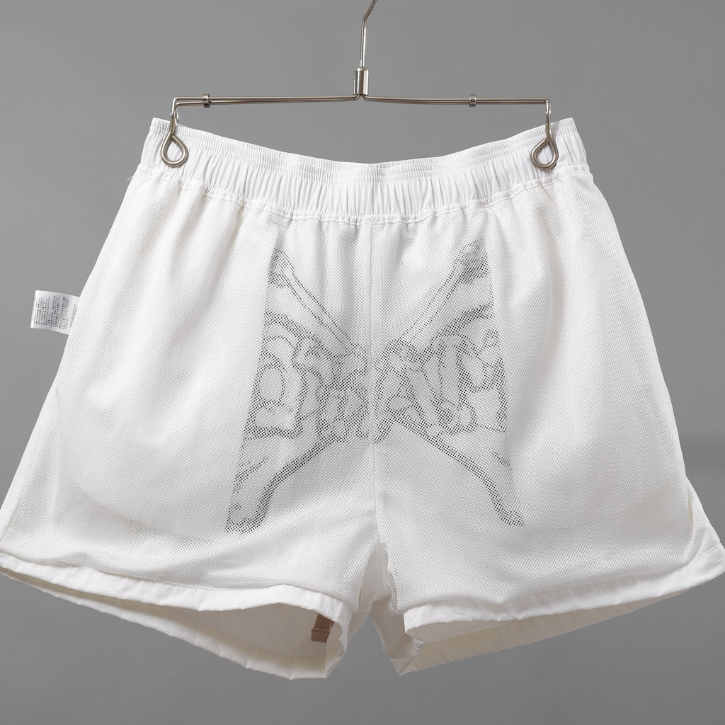 MAYO メイヨー× ROYAL FLASH / 美品 25SS 太田忍コラボ 別注ゲームショーツ Bones Embroidery Shorts パンツ / 25RMY-NYPT000 / size M (WHITE)