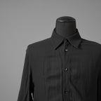 希少 incarnation インカネーション LINEA_F / 18 Pre Fall 美品 WRINKLE PROCESS BUTTON DOWN SHIRT / LI/VI WOVEN / 長袖シャツ / size M (BLACK）