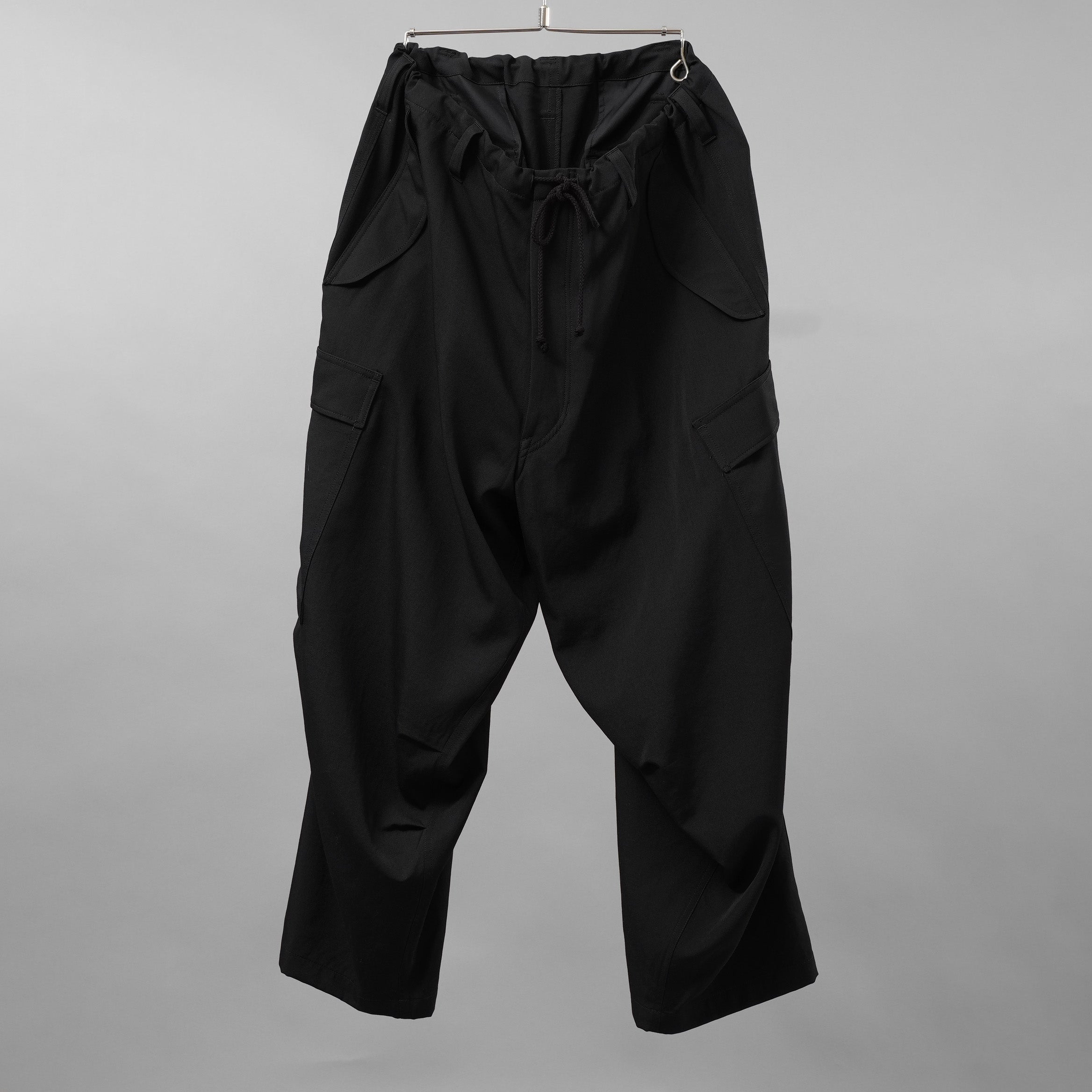 Y's for men ワイズフォーメン / 美品 24AW GABARDINE SIDE TRIPLE STITCH CARGO PANTS シワギャバ 脇3本ステッチ カーゴパンツ / MO-P32-100 / size 3 (BLACK)
