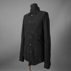 希少 incarnation インカネーション LINEA_F / 18 Pre Fall 美品 WRINKLE PROCESS BUTTON DOWN SHIRT / LI/VI WOVEN / 長袖シャツ / size M (BLACK）