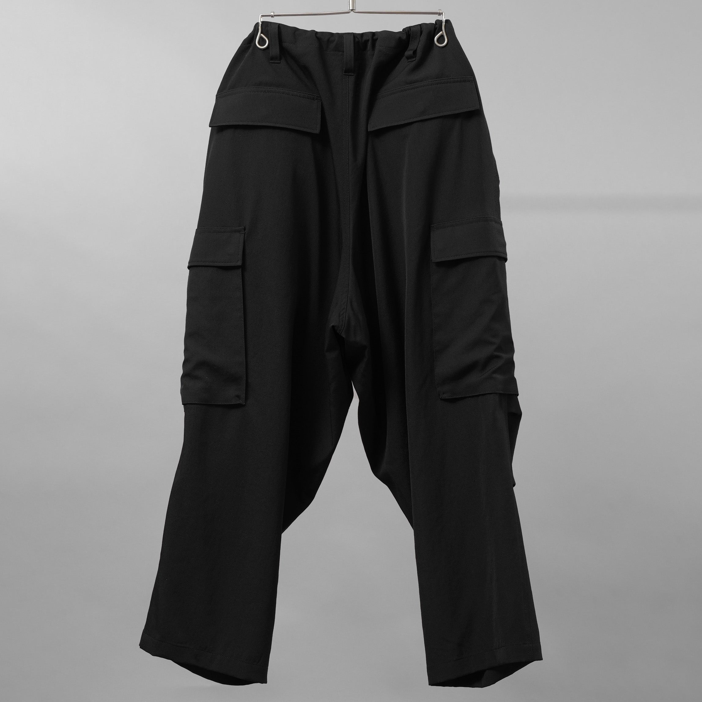 Y's for men ワイズフォーメン / 美品 24AW GABARDINE SIDE TRIPLE STITCH CARGO PANTS シワギャバ 脇3本ステッチ カーゴパンツ / MO-P32-100 / size 3 (BLACK)