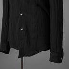希少 incarnation インカネーション LINEA_F / 18 Pre Fall 美品 WRINKLE PROCESS BUTTON DOWN SHIRT / LI/VI WOVEN / 長袖シャツ / size M (BLACK）