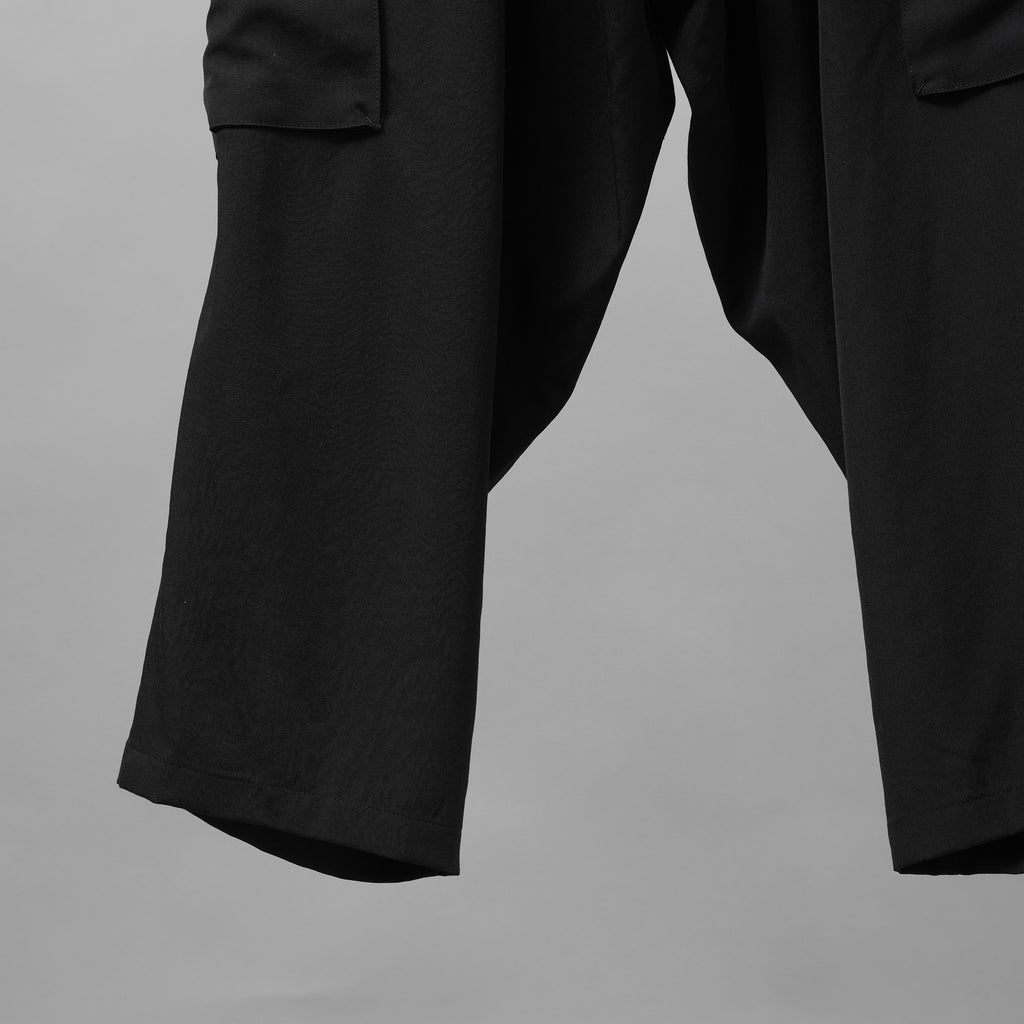 Y's for men ワイズフォーメン / 美品 24AW GABARDINE SIDE TRIPLE STITCH CARGO PANTS シワギャバ 脇3本ステッチ カーゴパンツ / MO-P32-100 / size 3 (BLACK)