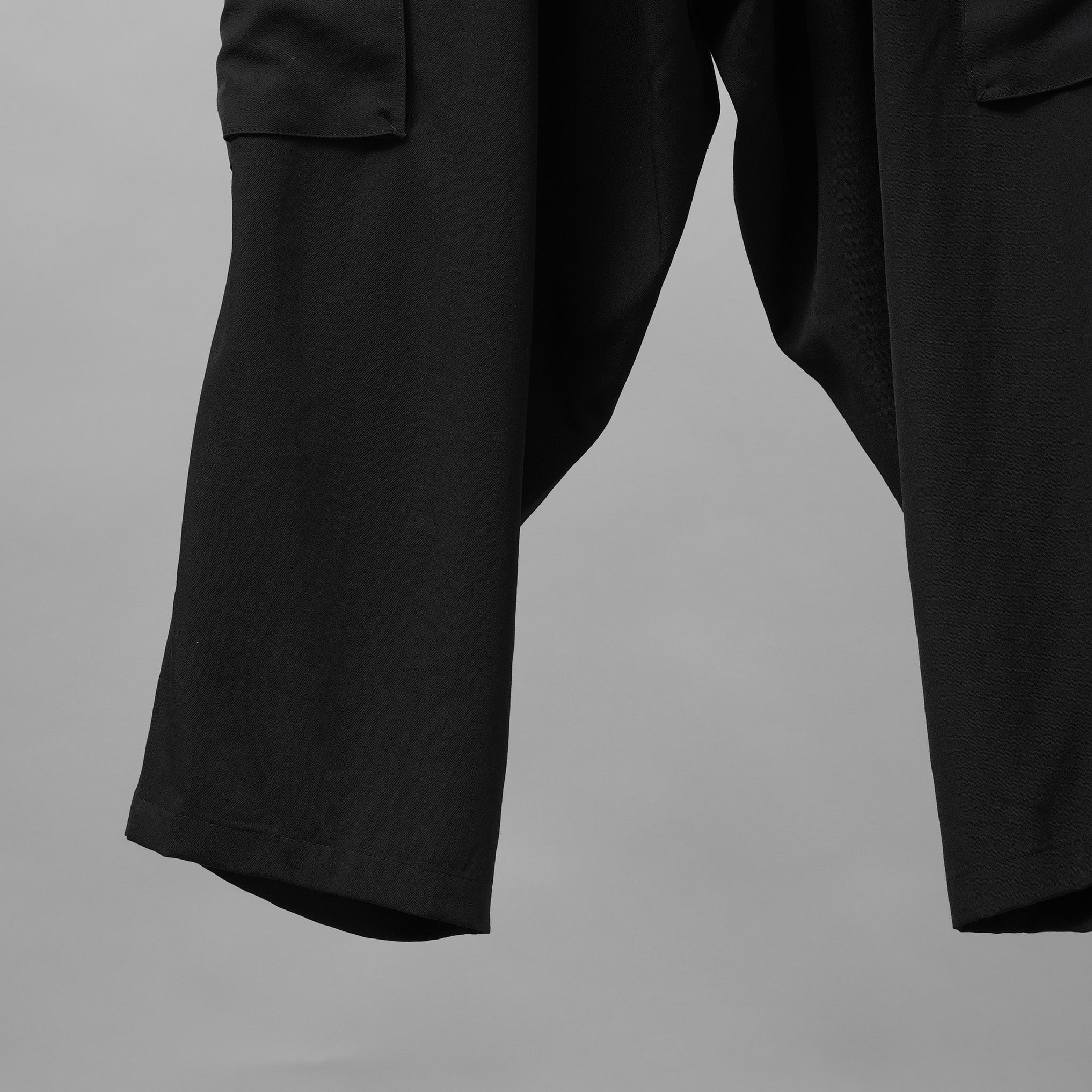 Y's for men ワイズフォーメン / 美品 24AW GABARDINE SIDE TRIPLE STITCH CARGO PANTS シワギャバ 脇3本ステッチ カーゴパンツ / MO-P32-100 / size 3 (BLACK)